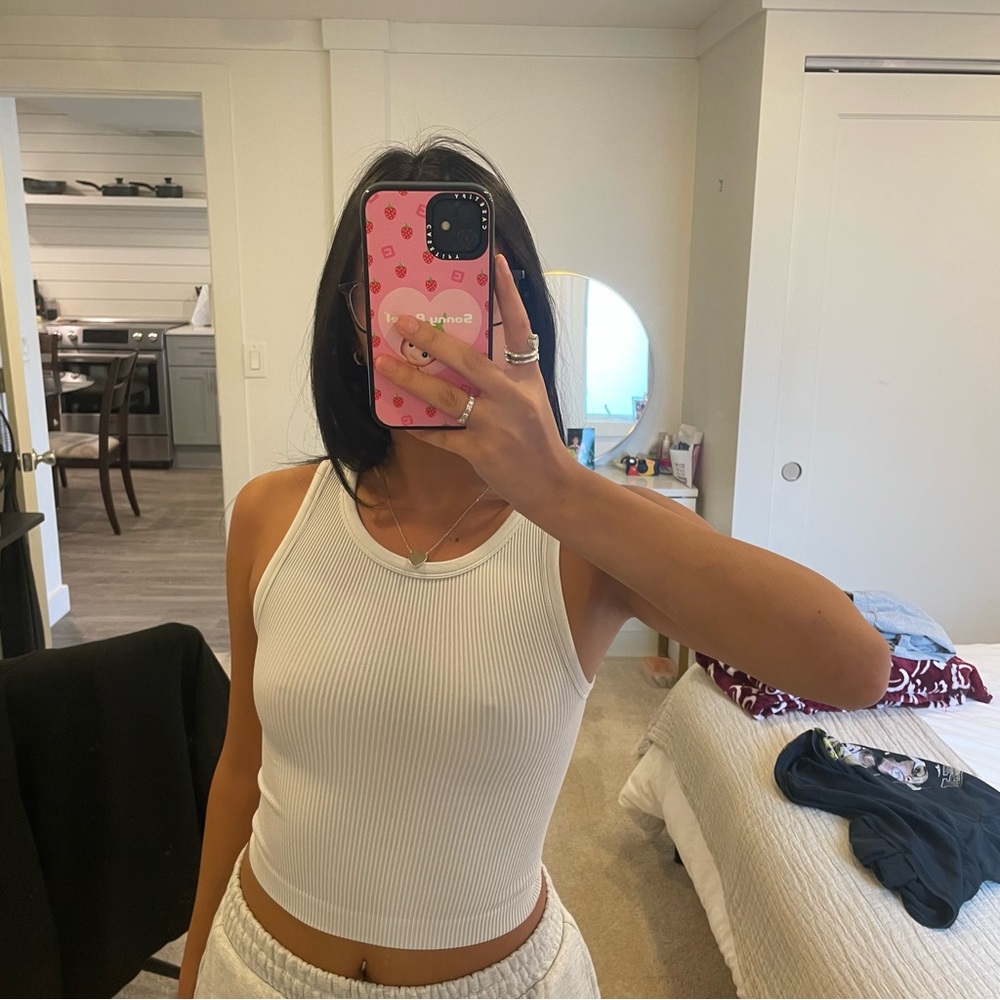 SUNDAY BEST: ribbed white thank